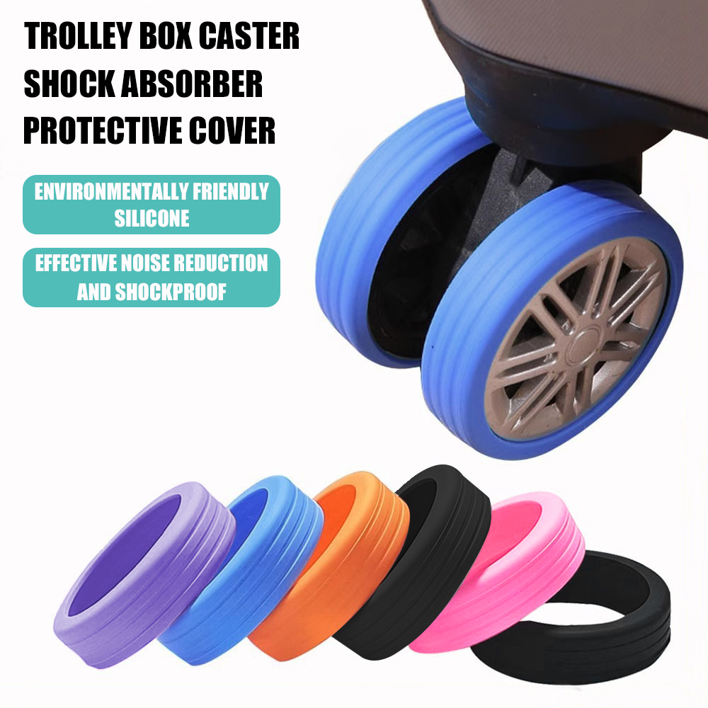 Travel Accessories You Need - 8 adet bagaj tekeri silikon koruyucu