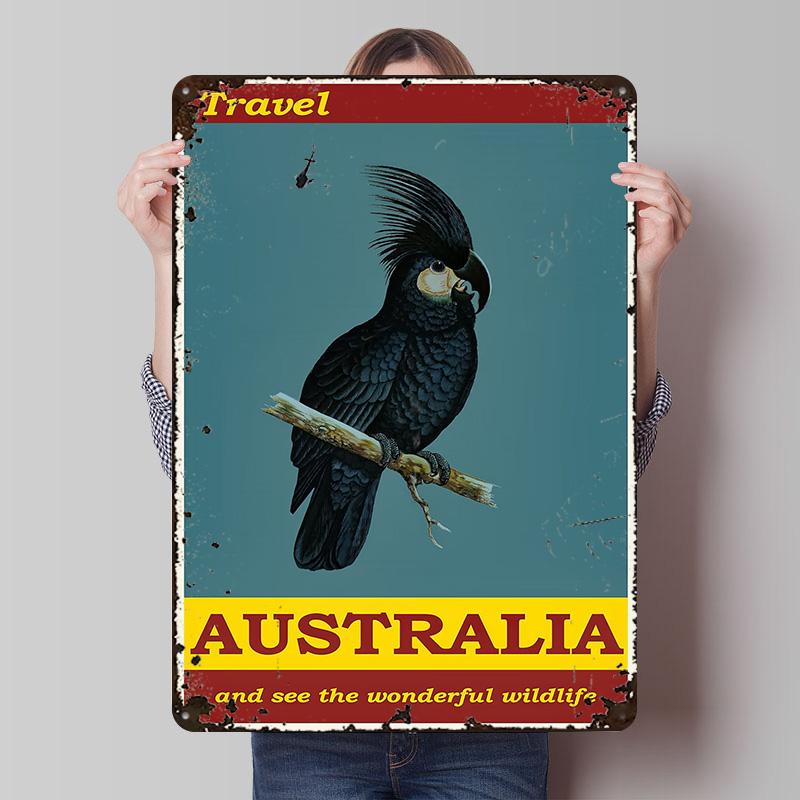 Travel Accessories Australia - Avustralya Seyahat Teneke Poster Özelleştirilmiş Duvar