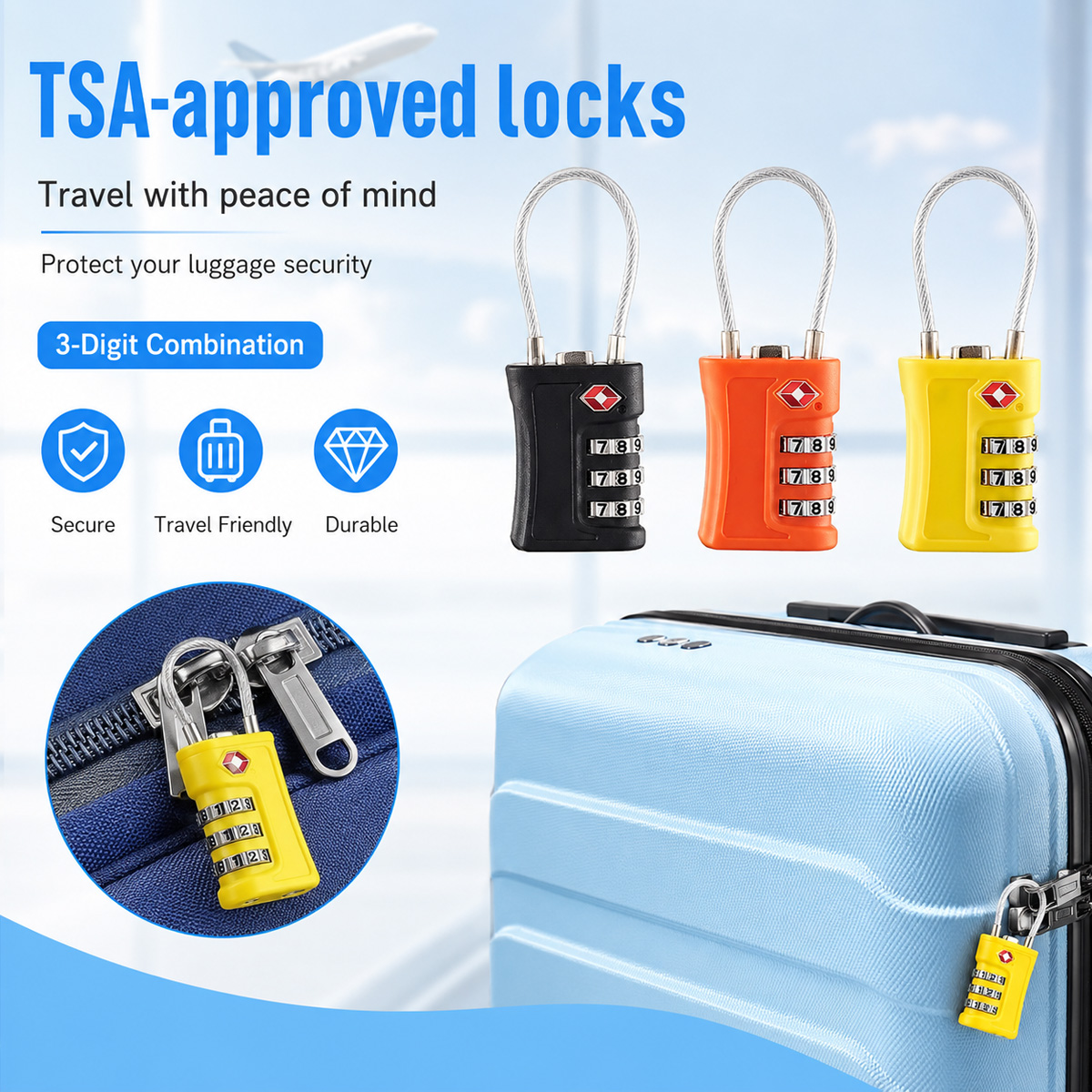 TSA Onaylı Bagaj Kilidi 3 Hane - Cable Lock Combination incelemesi ve fiyatı