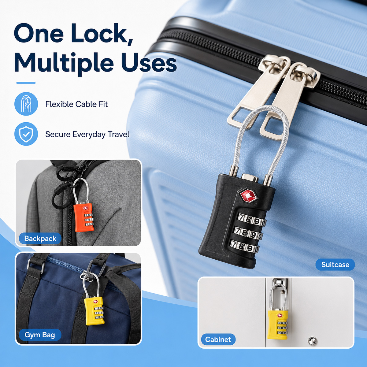 TSA Onaylı Bagaj Kilidi 3 Hane - Cable Lock Combination incelemesi ve fiyatı